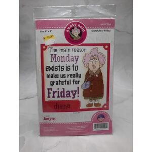 Janlynn Aunty Acid Counted Cross Stitch Kit Grateful For Friday 9997204 8x8